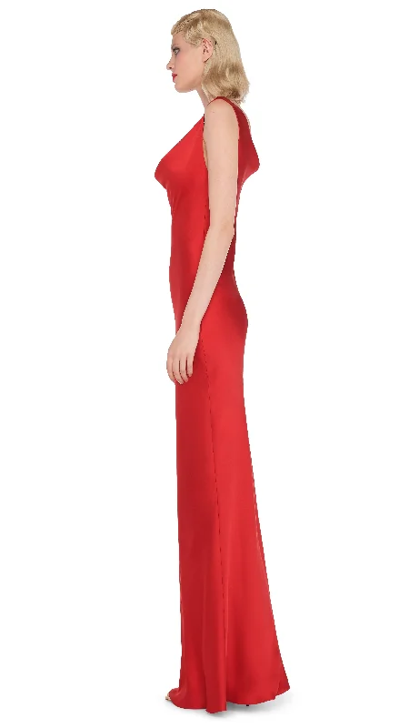 DEEP DRAPE NECK GOWN