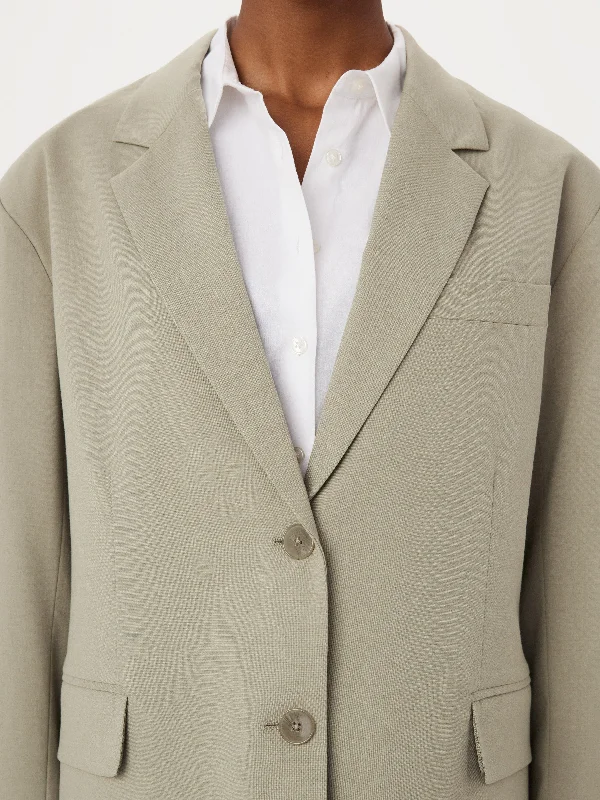 The Boxy Single Breasted Blazer in Light Khaki