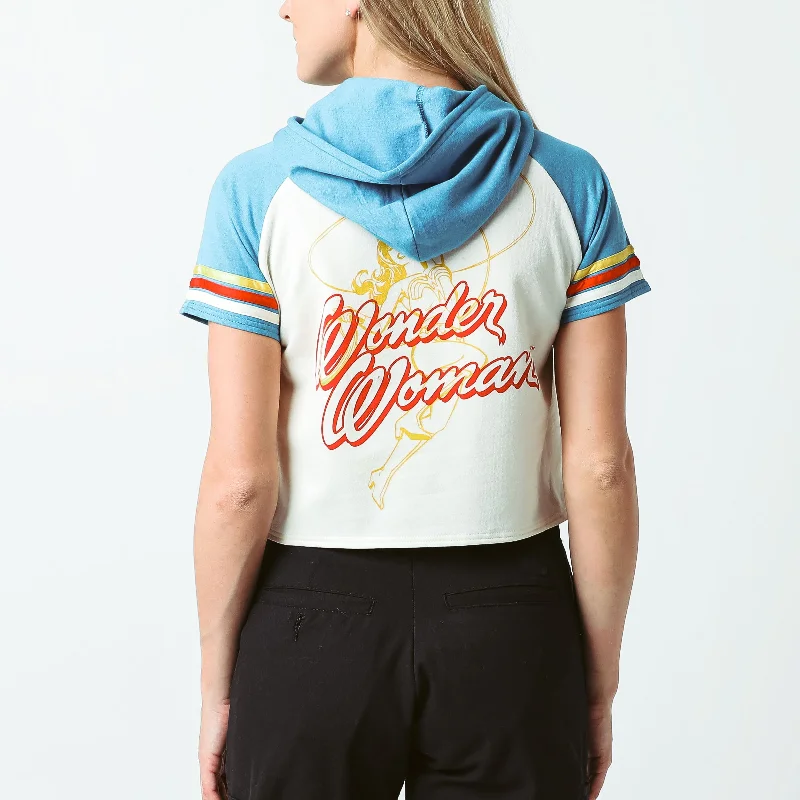 Wonder Woman Cropped Short Sleeve Hoodie