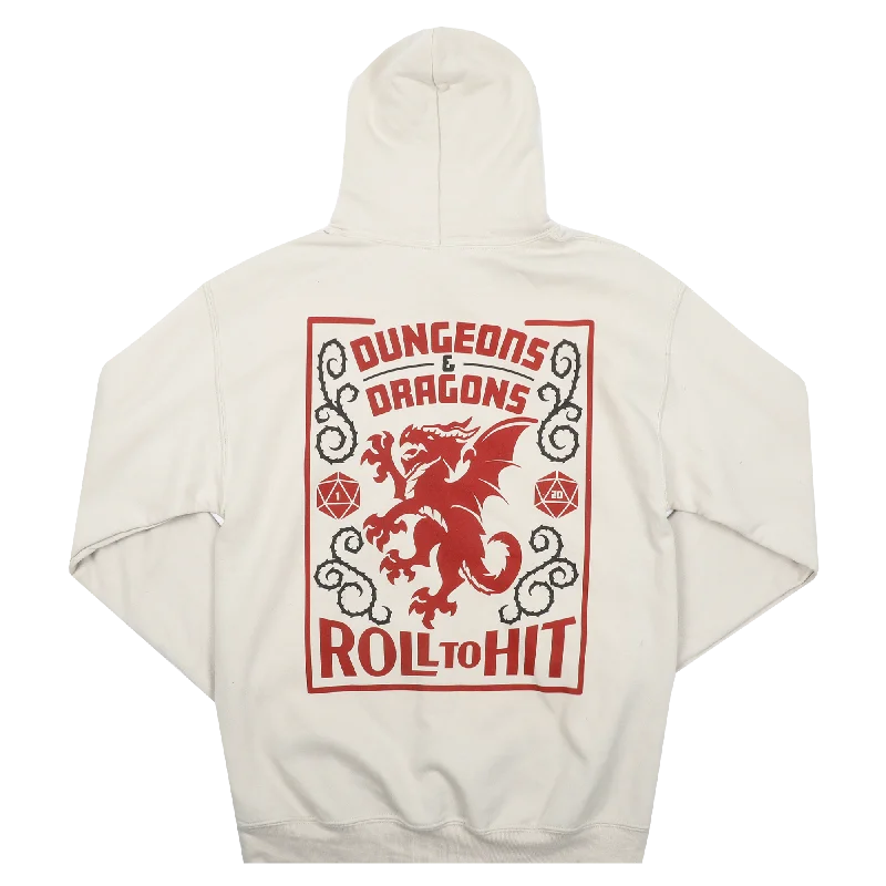 D&D Roll to Hit Heraldry Red Dragon Natural Hoodie