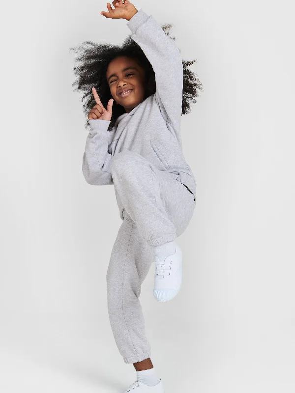 Kids' 365 Midweight Hoodie—grey marl