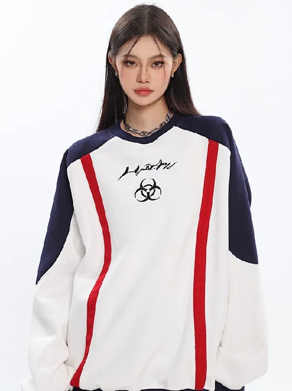 Nancy Patchwork Long Sleeve Baggy Oversized Sweatshirt