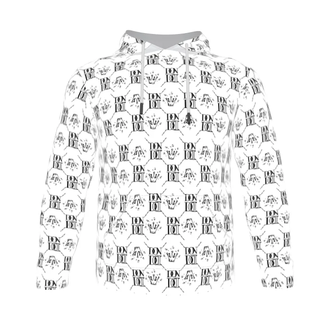 Official DON Mens White Gold Print Hoodie