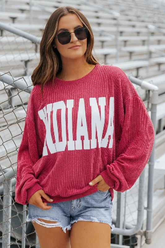 Red ""Indiana"" Pullover Sweatshirt