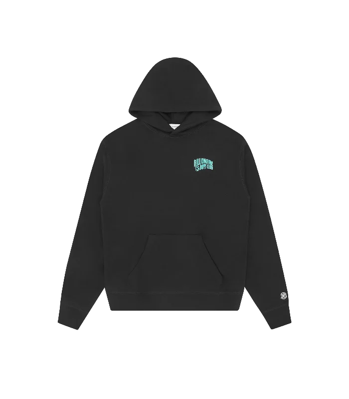 SMALL ARCH LOGO POPOVER HOOD - BLACK/GREEN LOGO