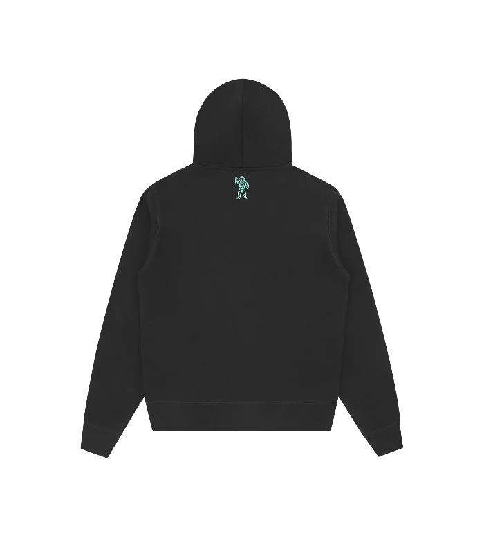 SMALL ARCH LOGO POPOVER HOOD - BLACK/GREEN LOGO